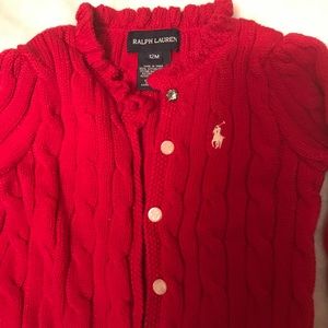 Red infant sweater